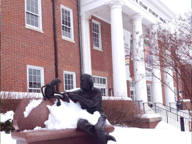 Jim Henson Statue and kermit. 